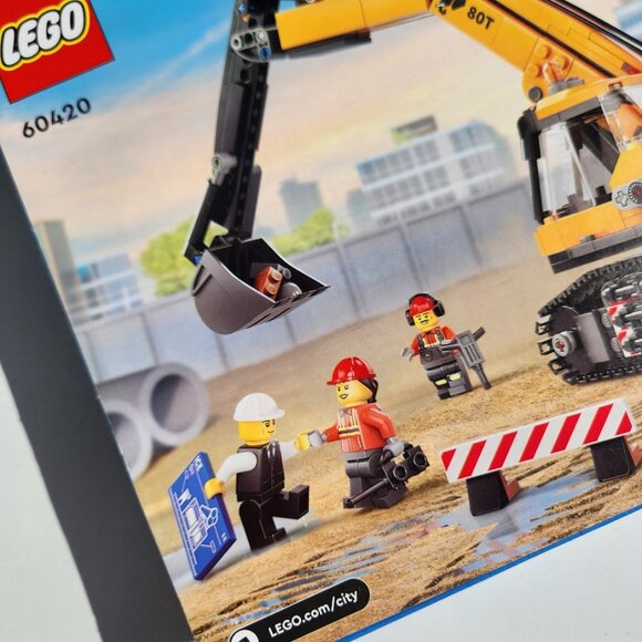 NEW Lego City Construction Excavator Toy Building Set 60420 Truck Playset 633-pi - Picture 7 of 16